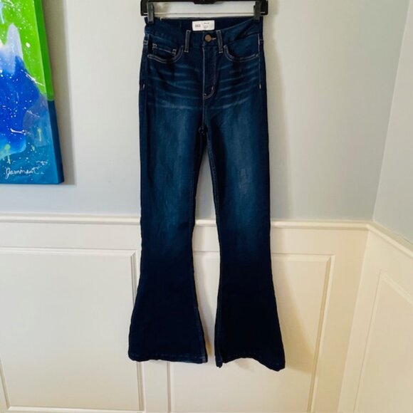 BKE Stretch Flare Jeans Billie Slim Fit High Rise Dark Wash Mariah 26 - Picture 3 of 10
